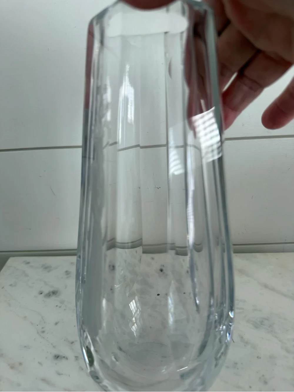Vintage Orrefors Crystal Vase 9 inch Sweden